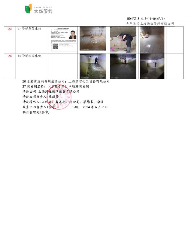 每年2次水箱清洗消毒措施对水箱水质有很大的提高